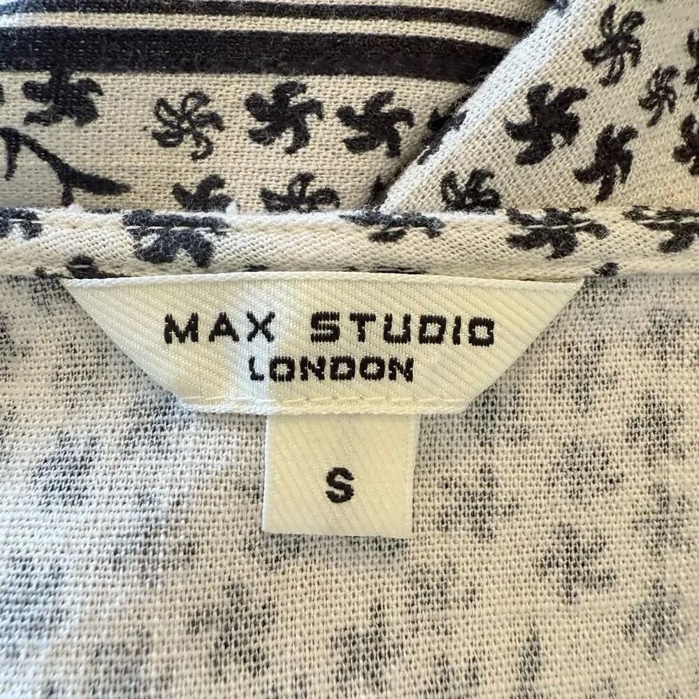 Max Studio Ivory & Black Kimono Top & Wide Leg Pants Sz S Indie, Boho - Picture 10 of 16